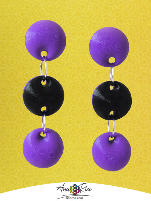 DISEÑO BOLITAS X 3 MORADO NEGRO