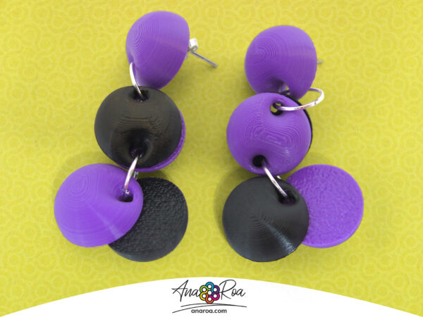 DISEÑO BOLITAS X 3 MORADO NEGRO