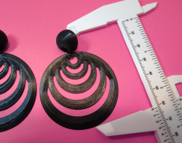 Aretes Argollas Grandes Diseño 3D Medidas