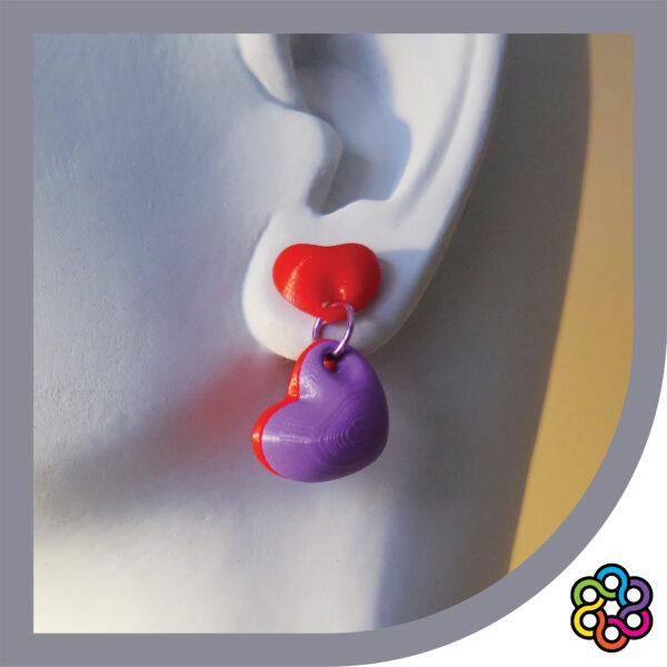 Diseño de Aretes Corazones x 2 Morado Portada