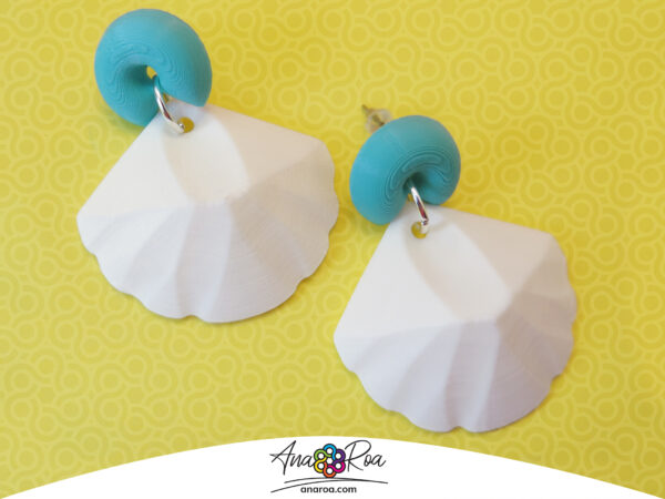 Aretes diseño Concha blanco