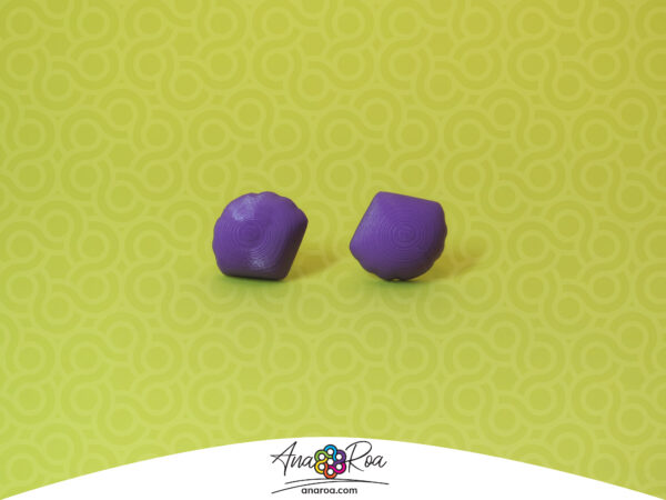 DISEÑO DE ARETES MODELO MINI CONCHITA 3D INFLADA MORADO