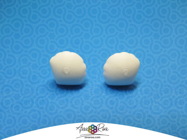 DISEÑO DE ARETES MODELO MINI CONCHITA 3D INFLADA BLANCO