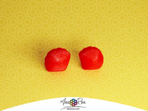 DISEÑO DE ARETES MODELO MINI CONCHITA 3D INFLADA ROJO