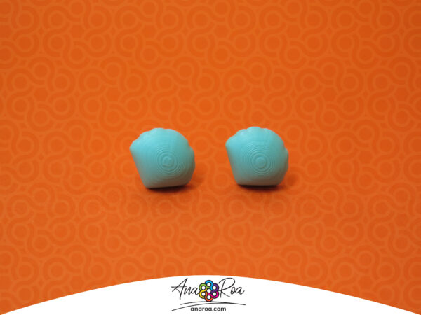 DISEÑO DE ARETES MODELO MINI CONCHITA 3D INFLADA TURQUESA