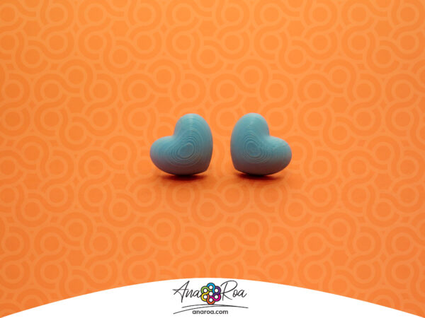 DISEÑO DE ARETES MODELO MINI CORAZÓN INFLADO TURQUESA