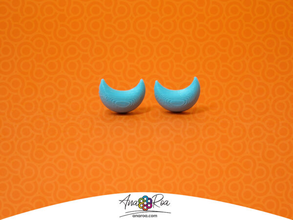 DISEÑO DE ARETES MODELO MINI MEDIA LUNA TURQUESA