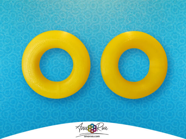 DISEÑO DE ARETES MODELO ARGOLLA SIMÉTRICA 3D AMARILLO