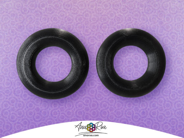 DISEÑO DE ARETES MODELO ARGOLLA SIMÉTRICA 3D NEGRO