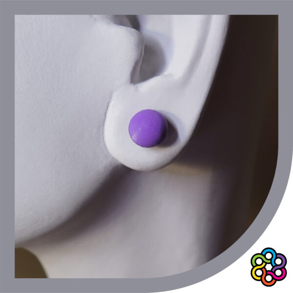 DISEÑO DE ARETES MODELO MINI MEDIA PERLA 3D MORADO