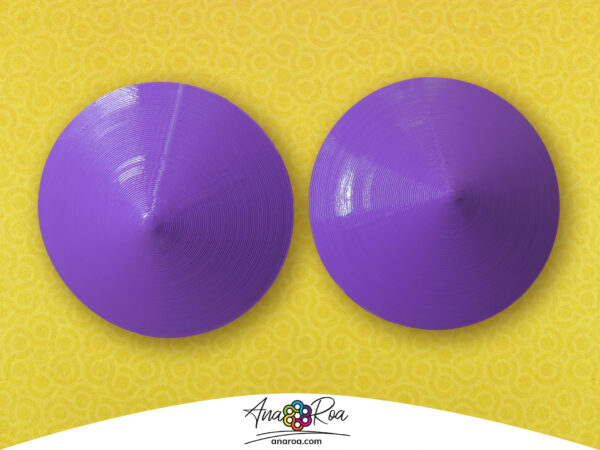 DISEÑO DE ARETES MODELO CONO CHINO 3D MORADO