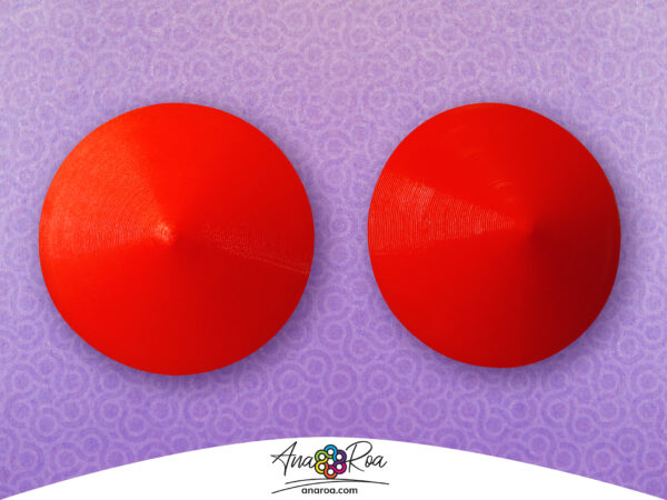 DISEÑO DE ARETES MODELO CONO CHINO 3D ROJO